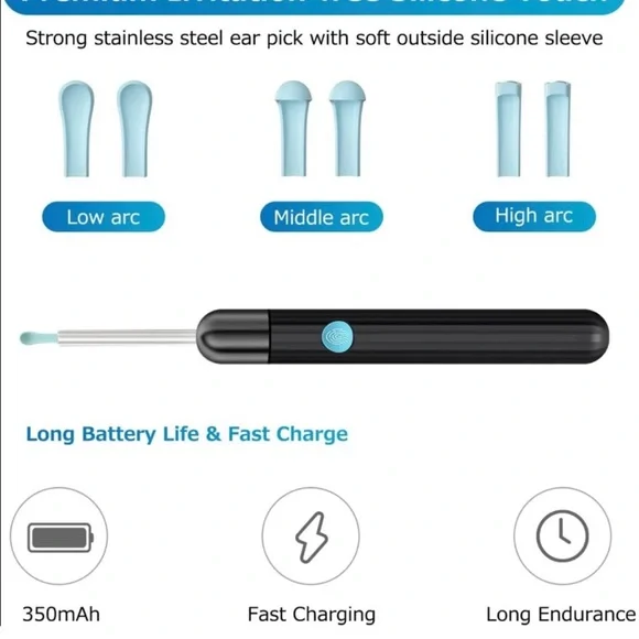 Ear Wax Removal, Ear Cleaner Camera with 1080P, 6 Ear Pick, 8 Pcs Ear Set White - Picture 3 of 8